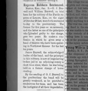 Burwell express robbers sentenced 1892.