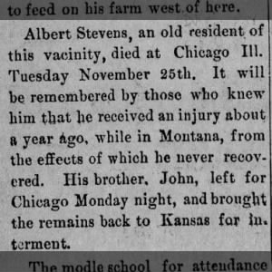 Albert Stevens Death