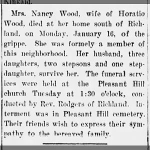 Obituary for Mrs. Nancy Wood