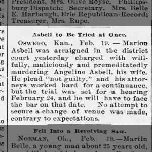 Asbell to Be Tried