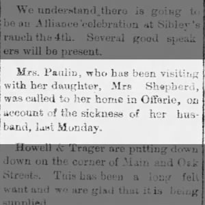 Leah called home joshua sick 07 Jun 1890 Bucklin Journal 