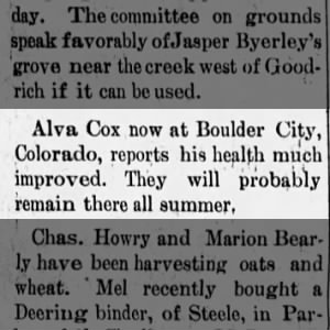 Alva Cox to remain in Colorado through the summer