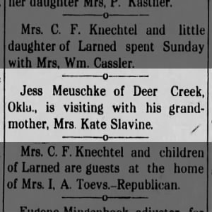 Grandson Visits Grandmother Slavine 1912