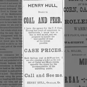 Henry Hull Coal and Feed Ad