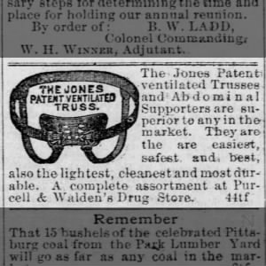 Purcell & Walden's Drug Store Ad