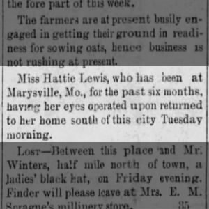 Hattie Lewis in Maryville, MO for 6 months
