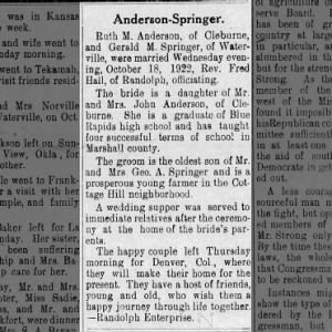 Marriage of Anderson / Springer