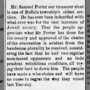 Samuel Porter Treasurer Elect