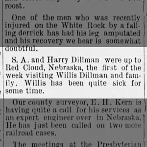 Harry Dillman and SA The Jewell County Review 22 Jan 1891