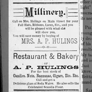 Millinery & Store Hulings