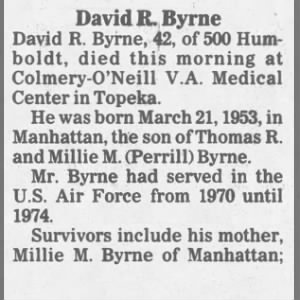 David Ray Byrne - Obituary (pt 1)