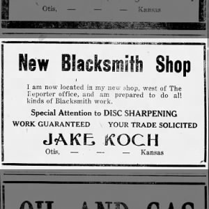 Real First announcement of new blacksmithing shop