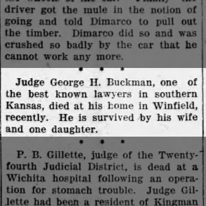 Obituary for George H. Buckman