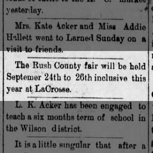 Rush County fair in LaX - 1890 ?