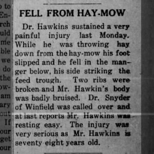Dr Hawkins injured