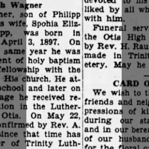 obituary Joseph Wagner