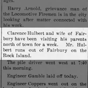 Clarence Hulbert visits