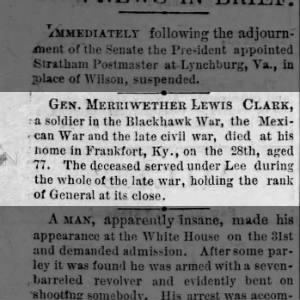 Obituary for Merriwetheb Lewis Clark