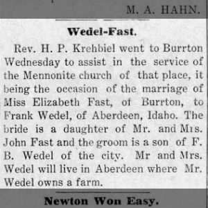 Marriage of Fast / Wedel