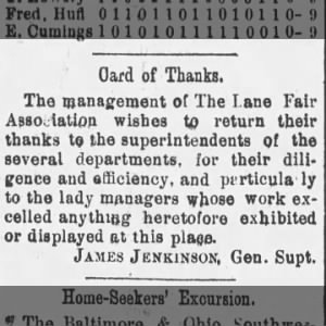 James Jenkinson Lane Fair Association Gen. Supt.