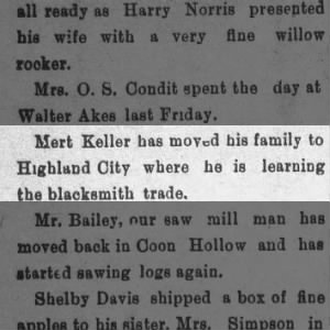 Mert Keller moved his family to Highland