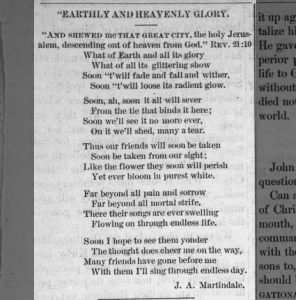 "Earthly and Heavenly Glory" by J. A. Martindale