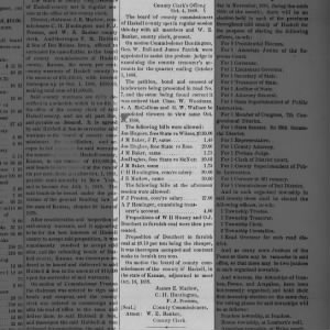 Fees of $20.05 for "State vs. McNutt" in The Santa Fe Leader (Santa Fe, Kansas) of 11 October 1888
