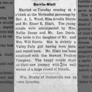 Marriage of Burris / Hiatt