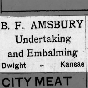 B. F. Amsbury Undertaking and Embalming