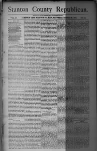 Dodge City Canal  Stanton County Republican March 22, 1890