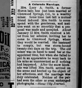 A Colorado Marriage 1888