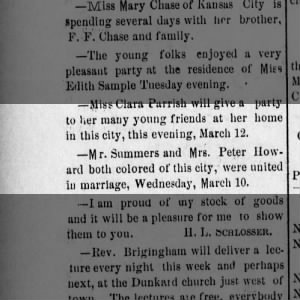Widow of Peter Howard remarries-1897