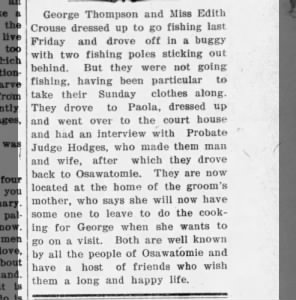 George & Edith Thompson Marriage News 1911
