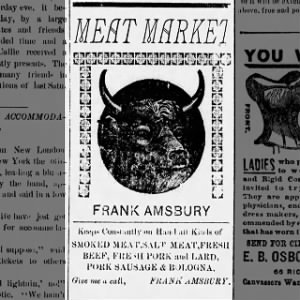 Frank Amsbury Meat Market Advertisement