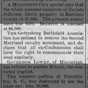 Gettysburg Battlefield Association Confederate Monuments