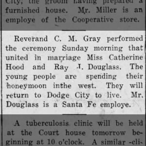 Marriage of Hood / Douglass