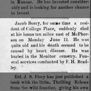 Obituary for Jacob Beery