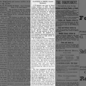 Hatfield & Smith Business, January 6, 1888, Ford Gazette
