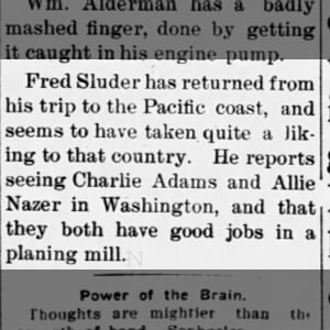 Fred Sluder trip to Pacific coast