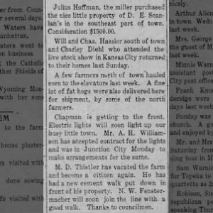 Chapman news in 1906