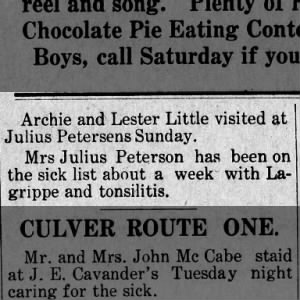 Visit to Julius Petersen, Archie and Lester Little. 1913