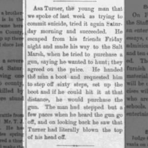 Death of Asa Turner