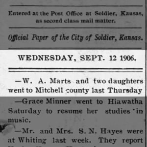 W. A. Marts and 2 daughters to Mitchell County