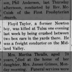 Floyd Taylor Killed