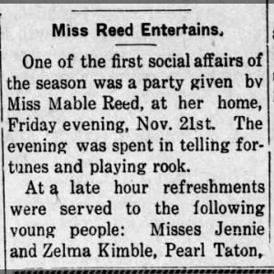 Mable Reed party, Clarence Haus guest