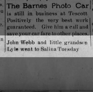 Grandson of John Webb, Lyle. 1905