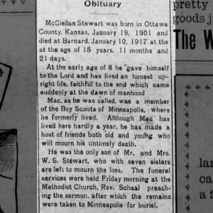 Obituary of McClellan Stewart