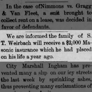 1888, Weirbach, Life Insurance