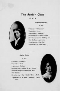 First page of senior class profiles from 1909 Kansas