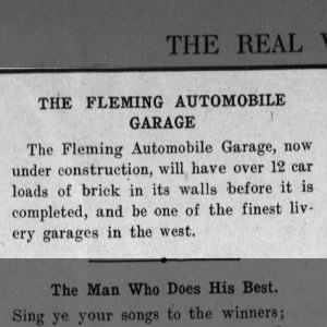 Fleming Garage, brick, Jul 1917
